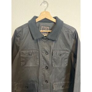J Crew Washed Aged Utility Jacket Black Size L Cotton‎